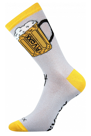 Men's antibacterial socks with a beer motif. antibacterial protection by silver ions in silproX material suitable for warmer