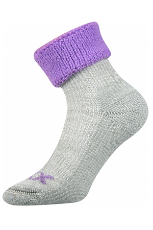 Women's wool socks with a colored hem. colored folding hem terry knit maximum thermal comfort thanks to merino wool suitable
