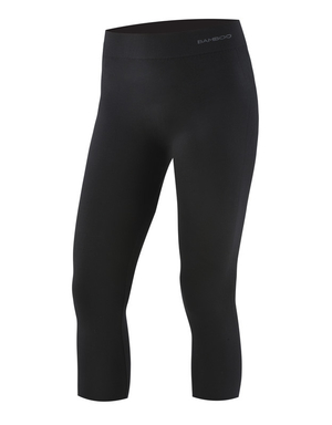 Black women's 3/4 eco leggings from Czech brand Gina. with a high percentage of bamboo viscose elastic waistband for maximum