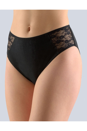Women's classic panties with floral lace on the side from the Gina collection - Czech producer Milpex monochrome design