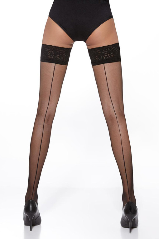 Self-holding stockings with decorative lace 20 DEN