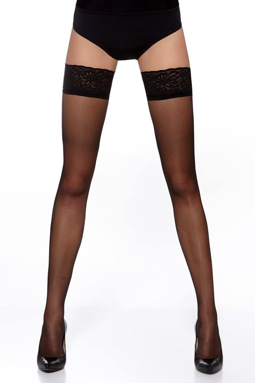 Self-holding nylon stockings with decorative lace 20 DEN