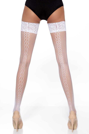 Women's self-holding fishnet stockings with a decorative seam 20 DEN soft transparent material sensually highlights your feet