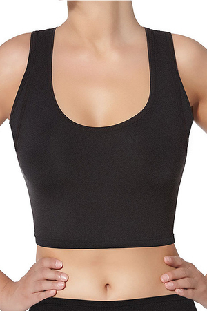 Women's functional sports crop top functional material with body moisture wicking system the highly elastic material adapts