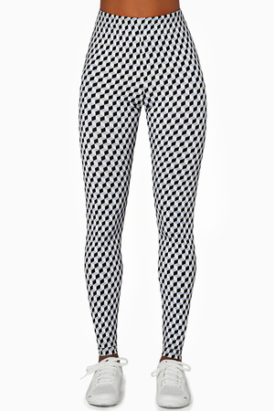 Women's sports leggings with geometric print made of functional, breathable ARCHROMA material with increased ability to wick