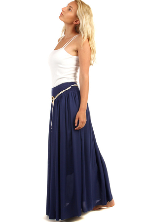 Comfortable ladies summer maxi skirt made of comfortable material. Decorative cord tape. Single-color design, available in