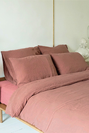 The secret of sweet dreams is hidden in the high-quality and natural 100% linen bedding. pillowcase made of natural, softened
