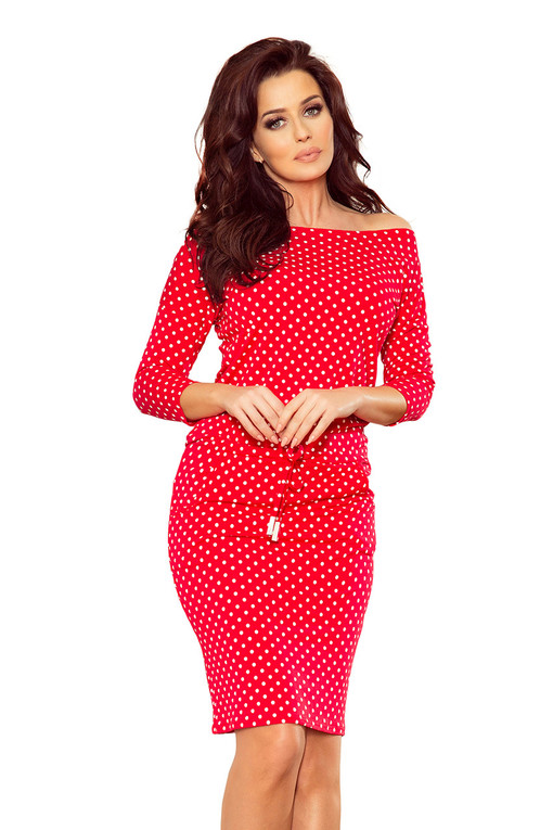 Women's polka dot dress with sleeves