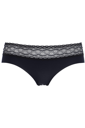 Comfortable women's low panties with lace waistband under tight-fitting clothes. made of soft, stretchy microfiber lace