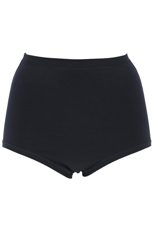 Women's boxer shorts panties with high waist made of elastic knit combination of beech viscose and cotton comfortable