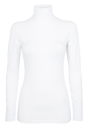 Women's cotton turtleneck with long sleeves. made of stretch cotton knit turtleneck cut with long sleeves suitable for cooler