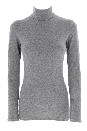 Women's cotton turtleneck with long sleeves. made of stretch cotton knit turtleneck cut with long sleeves suitable for cooler