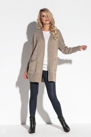 Women's loose-fitting cardigan with dropped sleeves loose fit fine knit wool blend beautifully warm can be complete with a