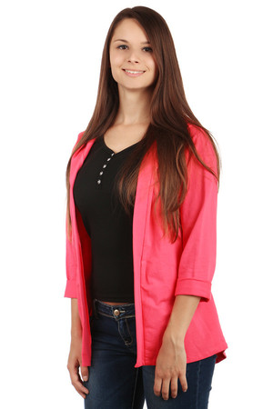 Beautiful cardigan without fastening and hood. On the sides of the pocket. Sleeves can be folded as needed. Import: Italy