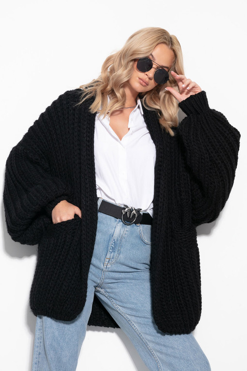 Oversized women's wool cardigan
