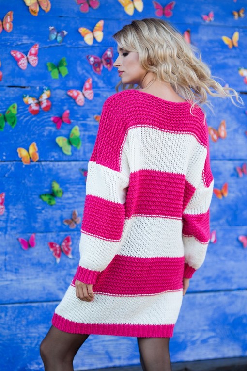 Warm striped wool dress