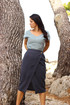 Linen wrap midi skirt Premium collection