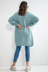 Women's large cardigan with wool button fastening