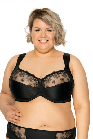 Unreinforced bra with soft cups for ladies with larger breasts. popular classic bra now also in maxi sizes up to size K the