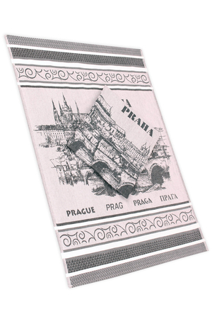 Bamboo dish towel with Prague motif. smooth and soft texture of the dishcloth combination of soft bamboo and cotton the