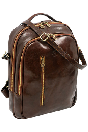 Large leather backpack from the Premium collection. Quality Italian backpack suitable for women and men who seek quality