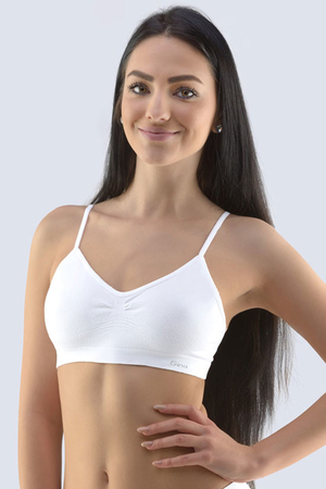 Cotton bra from Czech lingerie manufacturer Milpex seamless narrow straps reinforced elasticated underband pleasant and