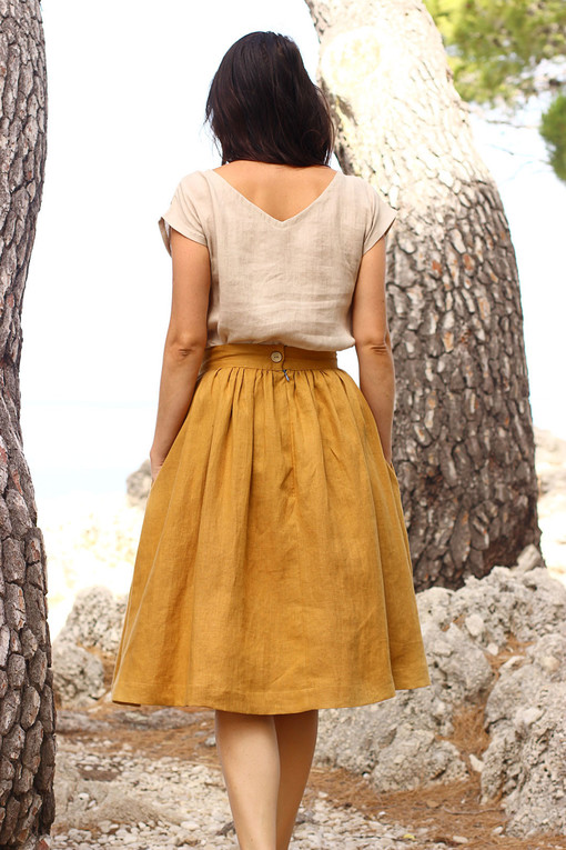 Linen T-shirt Lotika with short sleeves