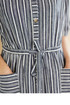 Women's hemp midi dress with stripe