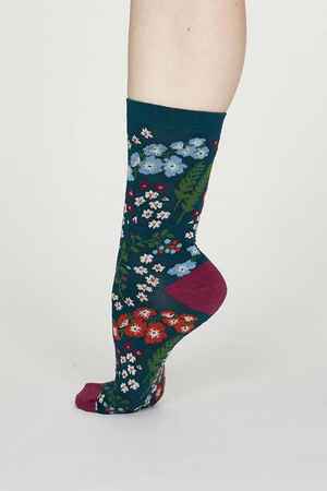 Women's floral classic EKO socks from eco-friendly English brand Thought environmentally friendly sustainable materials