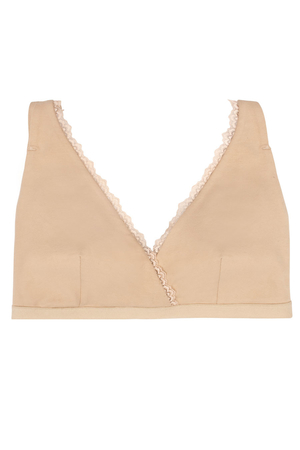 Bralette trimmed with lace British eco brand PeopleTree organic quality cotton sustainable fashion bottom hem tighter