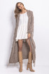 Knitted wool maxi cardigan with fringe