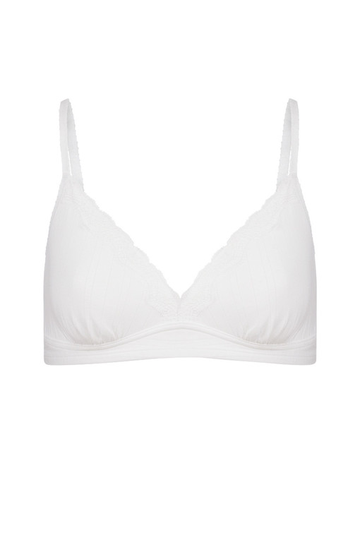Bra made of bio-cotton with lace decoration