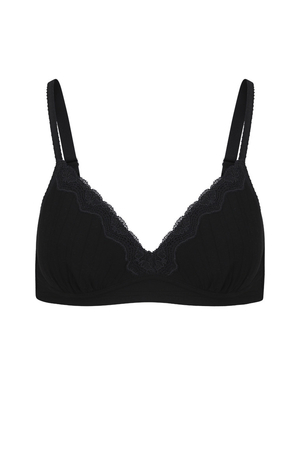 Elegant organic cotton bra without underwire monochrome two-layer reinforced bottom top soft and supple decorative adjustable