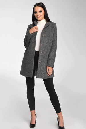 Classic women's wool coat with stand-up collar universal cut simple lines monochrome easy to combine modern hidden button