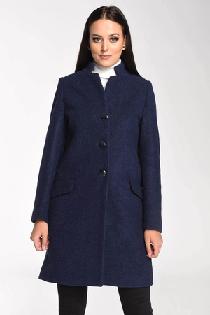 Transitional wool coat 100% wool excellent material properties pockets with flap three-button closure three-button placket