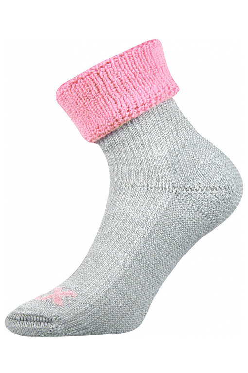 Wool socks with a decorative hem