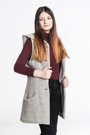 Women's longer vest made of 100% real sheep wool not only for cold weather Longer, straight cut protects the back from the
