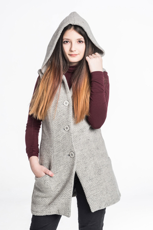 Women's longer vest made of 100% real sheep wool not only for cold weather Longer, straight cut protects the back from the