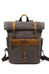 Retro Roll Top Canvas Backpack