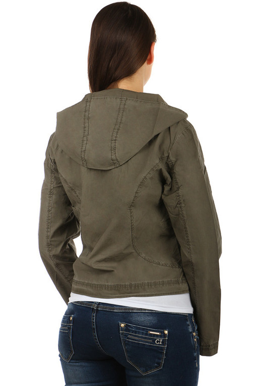 Short women's jacket with hood