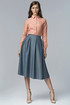 Women's folded midi skirt with pockets