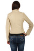 Women's leatherette jacket with asymmetrical fastening