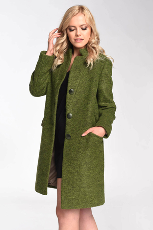 Transitional wool coat 100% wool excellent material properties pockets with flap three-button closure three-button placket