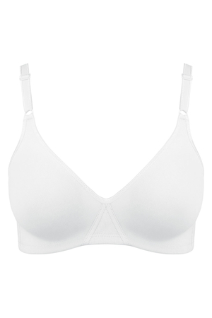 Women's cotton monochrome bra Bellinda comfort adjustable straps three-position hook and eye fastening narrow elastic sewn