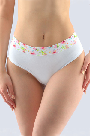 Classic women's cotton panties Gina from the Disco collection high waist elastic and comfortable around the waist floral