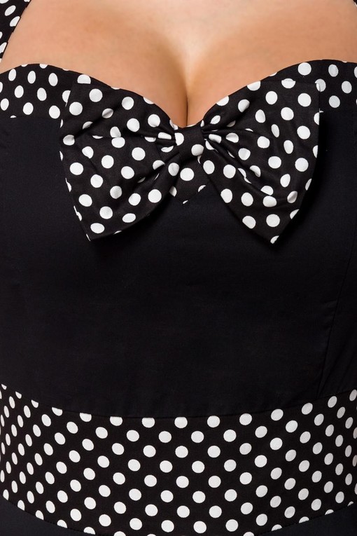 Black retro dress with polka dots