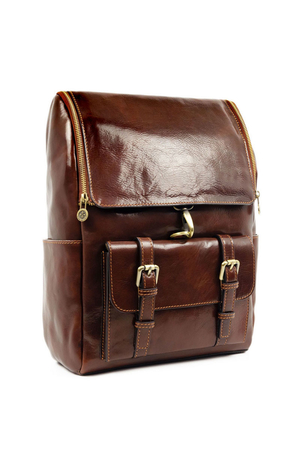 Premium leather backpack Time Resistance brand high quality cowhide leather lasts for decades retro elements with buckles and