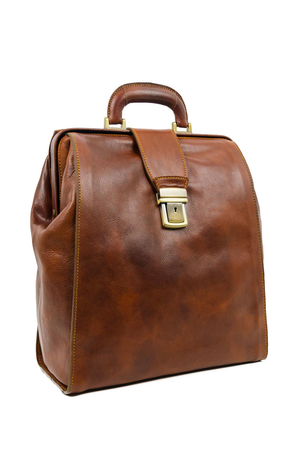 Luxury leather backpack / bag from quality cowhide Vachetta perfect design quality cotton interior with subtle print pockets