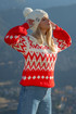 Wool sweater with Norwegian motif