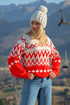 Wool sweater with Norwegian motif